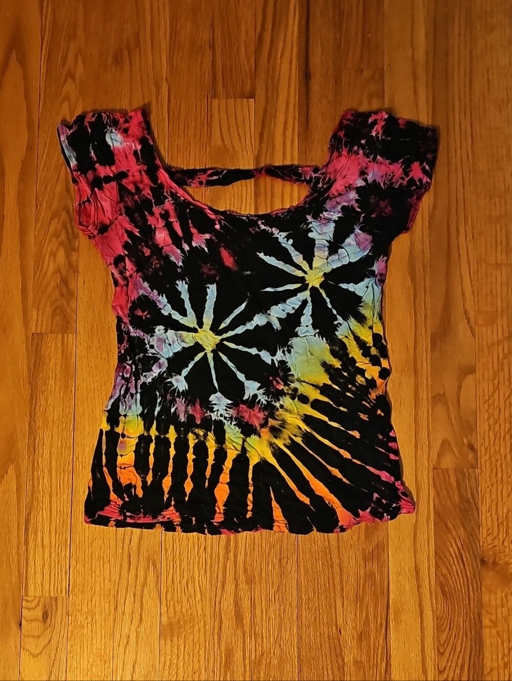 Tie Dye Womens Medium Summer Top. One Of A Kind, Handmade.